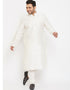 White Kurta Dhupion Silk Payjama
