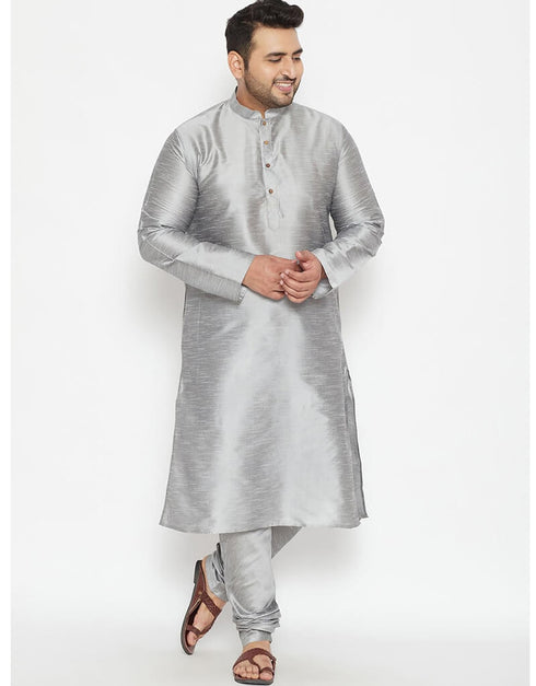 Gray Kurta Dhupion Silk Payjama