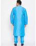 Sky Blue Kurta Dhupion Silk Payjama Closure View
