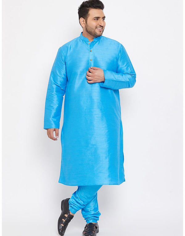 Sky Blue Kurta Dhupion Silk Payjama