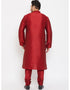 Maroon Kurta Dhupion Silk Payjama Closure View