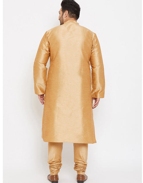 Gold Kurta Dhupion Silk Payjama Closure View