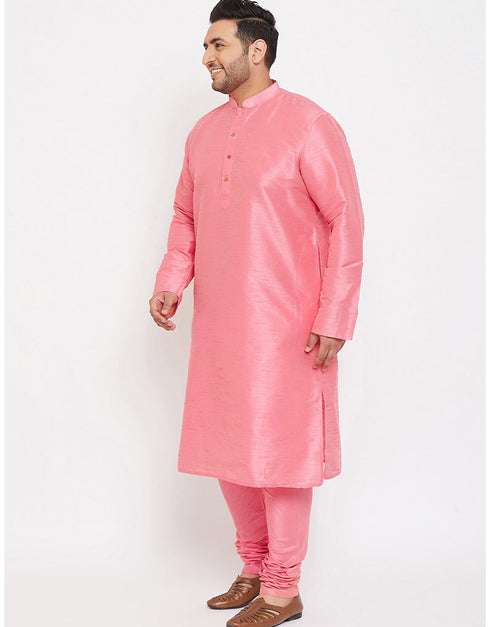 Light Pink Kurta Dhupion Silk Payjama