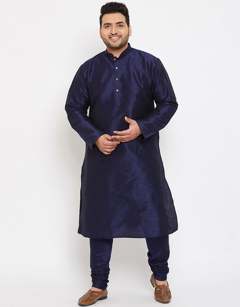 Navy Blue Kurta Dhupion Silk Payjama