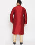 Maroon Kurta Dhupion Silk Payjama Closure View