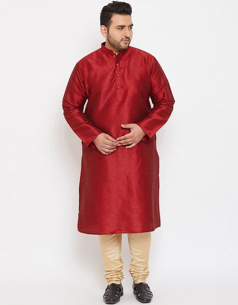 Maroon Kurta Dhupion Silk Payjama