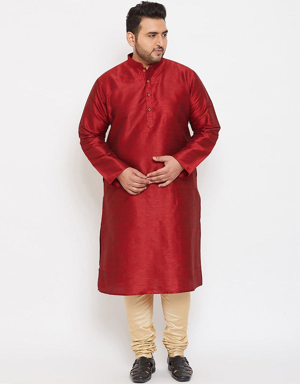 Maroon Kurta Dhupion Silk Payjama