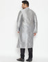Gray Kurta Dhupion Silk Payjama Closure View
