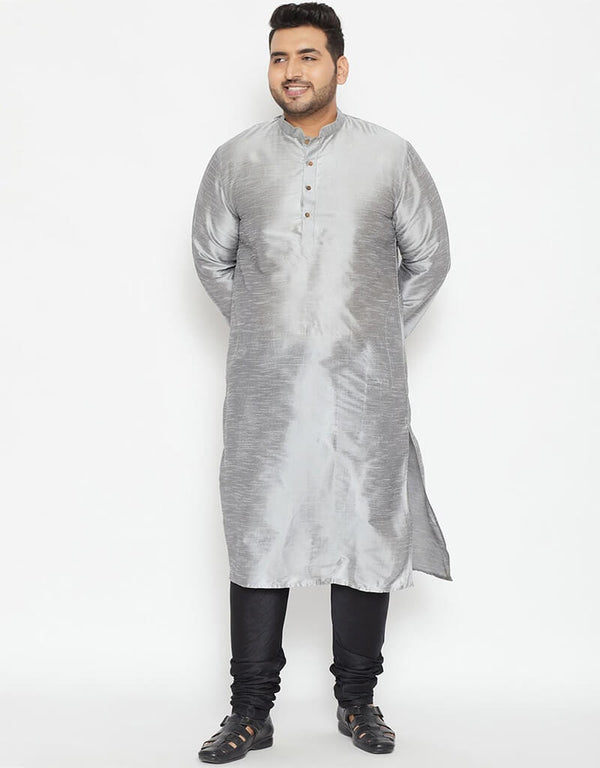 Gray Kurta Dhupion Silk Payjama