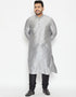 Gray Kurta Dhupion Silk Payjama