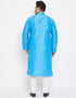 Sky Blue Kurta Dhupion Silk Payjama Closure View
