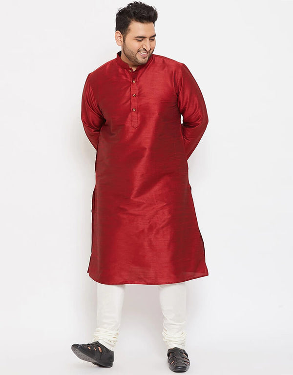 Maroon Kurta Dhupion Silk Payjama