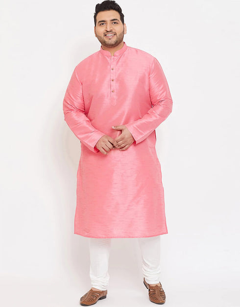 Light Pink Kurta Dhupion Silk Payjama