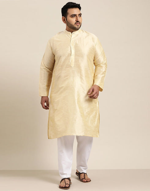 Cream Kurta Dhupion Silk Payjama