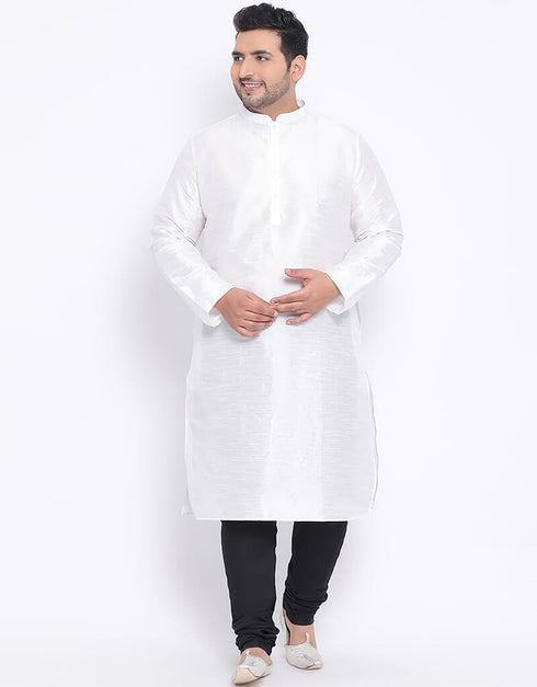 White Kurta Dhupion Silk Payjama