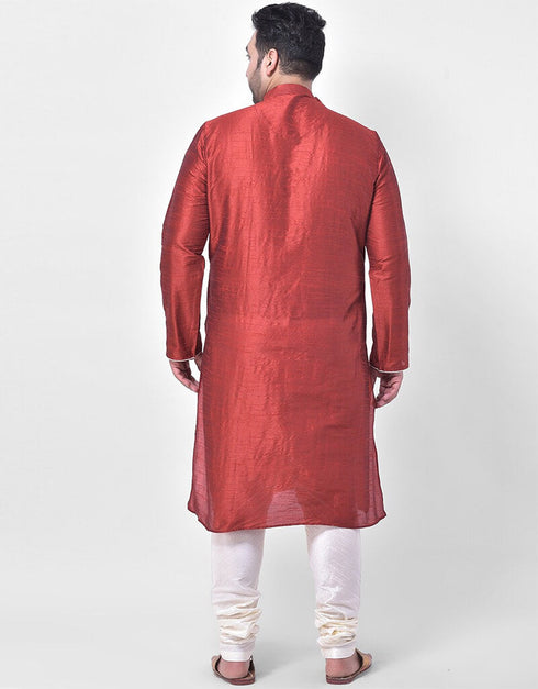 Maroon Kurta Dhupion Silk Chudidaar Closure View
