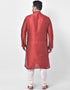 Maroon Kurta Dhupion Silk Chudidaar Closure View