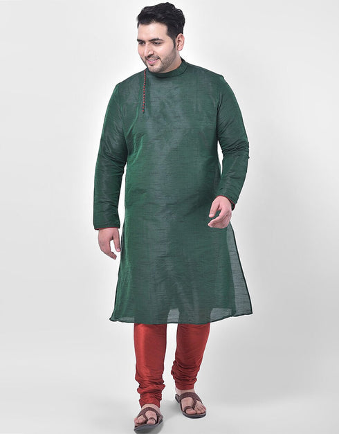 Green Kurta Dhupion Silk Chudidaar