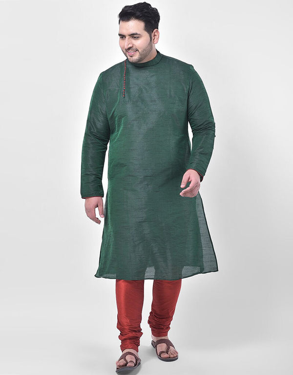 Green Kurta Dhupion Silk Chudidaar