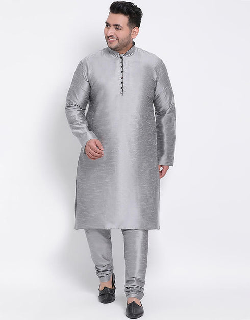 Gray Kurta Dhupion Silk Chudidaar