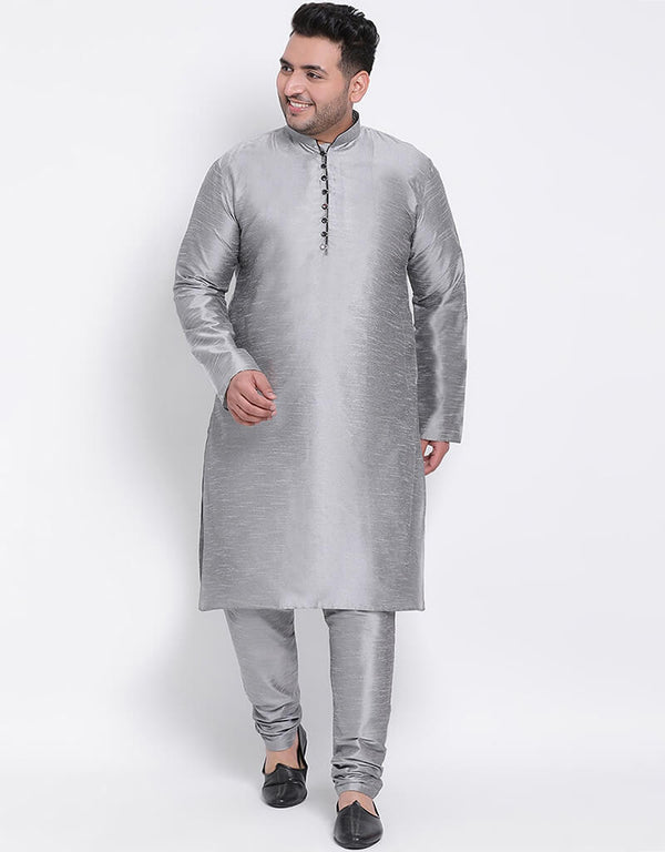 Gray Kurta Dhupion Silk Chudidaar