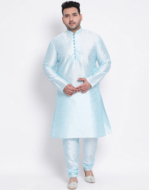 Sky Blue Kurta Dhupion Silk Chudidaar
