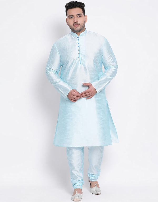 Sky Blue Kurta Dhupion Silk Chudidaar