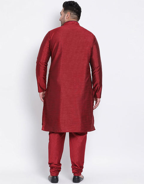 Maroon Kurta Dhupion Silk Chudidaar Closure View