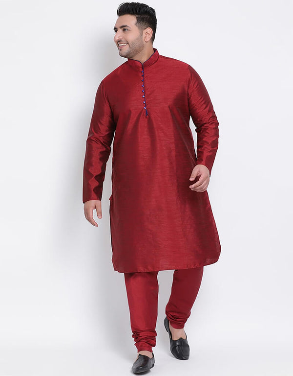 Maroon Kurta Dhupion Silk Chudidaar