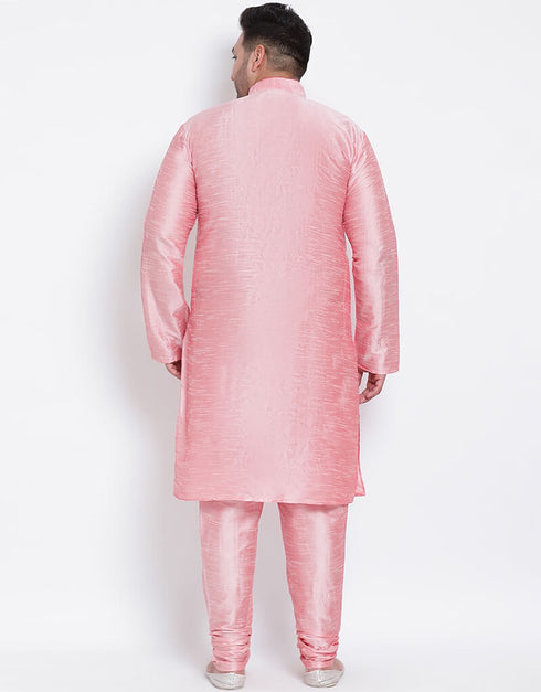 Light Pink Kurta Dhupion Silk Chudidaar Closure View