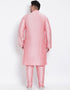 Light Pink Kurta Dhupion Silk Chudidaar Closure View