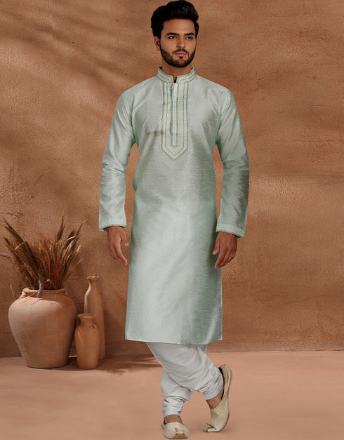 Light Pista Kurta Jaquard Churidar