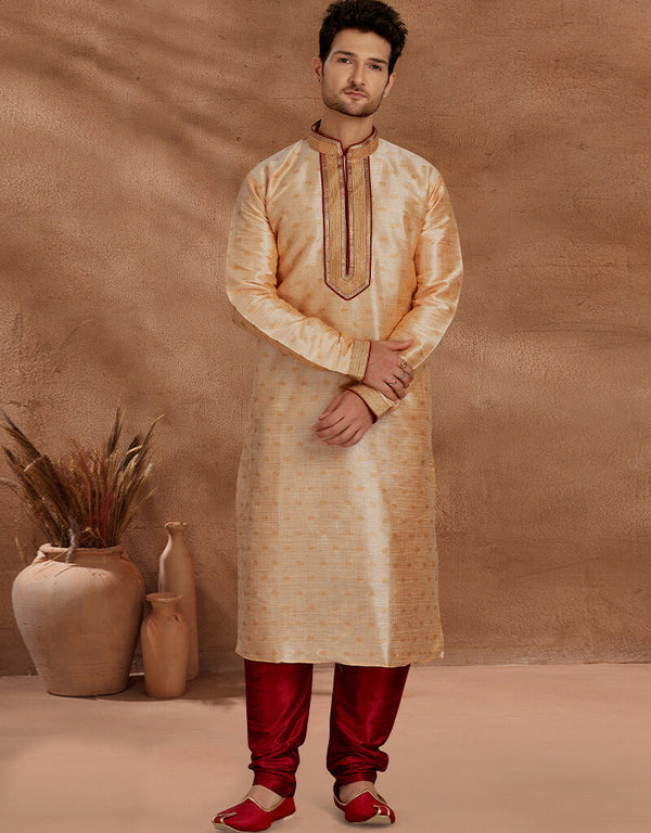 Gold Kurta Jaquard Churidar