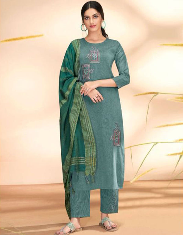 Blue Massert Cotton Pant Salwar Suit