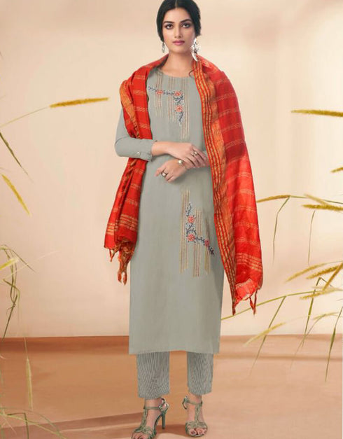 Grey Massert Cotton Pant Salwar Suit