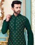 Rama Green Kurta Dhupion Silk Chudidaar Closure View