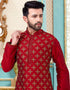 Red Kurta Dhupion Silk Chudidaar Closure View