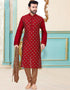 Red Kurta Dhupion Silk Chudidaar
