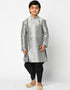 Gray Kurta Pajama Dhupion Silk