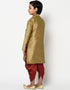 Gold Kurta Pajama Dhupion Silk Closure View