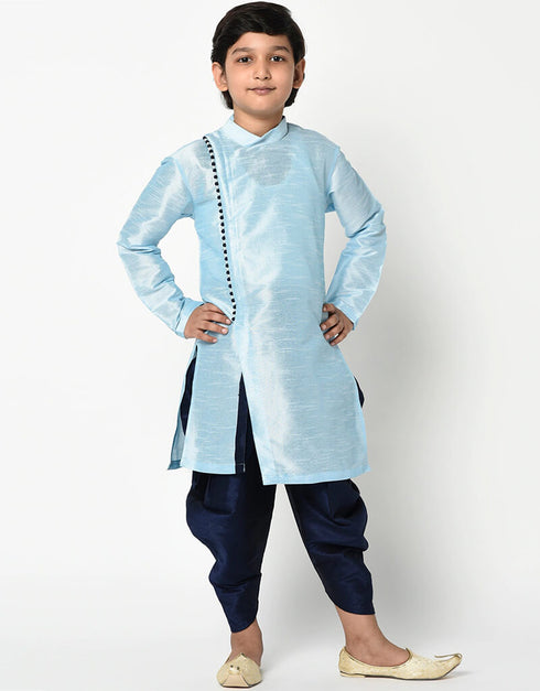 Sky Blue Kurta Pajama Dhupion Silk