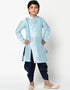 Sky Blue Kurta Pajama Dhupion Silk