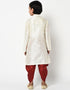 White Kurta Pajama Dhupion Silk Closure View