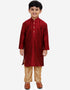 Maroon Kurta Pajama Dhupion Silk