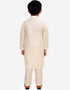 Cream Kurta Pajama Dhupion Silk Closure View