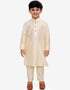 Cream Kurta Pajama Dhupion Silk