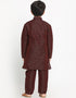 Brown Kurta Pajama Dhupion Silk Closure View