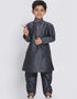 Dark Gray Kurta Pajama Dhupion Silk