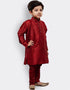Maroon Kurta Pajama Dhupion Silk Closure View