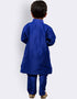 Blue Kurta Pajama Dhupion Silk Closure View